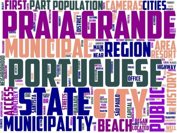 Praia Grande Wordart Skinny Tumbler